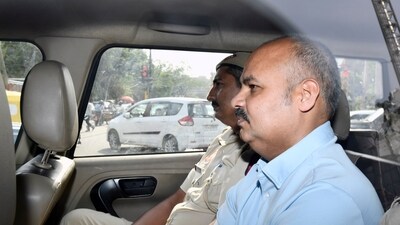 Delhi chief minister Arvind Kejriwal's aide Bibhav Kumar being produced before the Tis Hazari Court in connection with the alleged assault case on Aam Aadmi Party (AAP) Rajya Sabha MP Swati Maliwal at CM Kejriwal's residence, in New Delhi on Friday. (ANI) Delhi chief minister Arvind Kejriwal's aide Bibhav Kumar being produced before the Tis Hazari Court in connection with the alleged assault case on Aam Aadmi Party (AAP) Rajya Sabha MP Swati Maliwal at CM Kejriwal's residence, in New Delhi on Friday. (ANI)