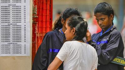 Chennai: A candidate undergoes security check as she arrives to appear for the National Eligibility-cum-Entrance Test (NEET) (UG) 2024 exam at an examination centre in Chennai, on May 5 (PTI FILE PHOTO) Chennai: A candidate undergoes security check as she arrives to appear for the National Eligibility-cum-Entrance Test (NEET) (UG) 2024 exam at an examination centre in Chennai, on May 5 (PTI FILE PHOTO)
