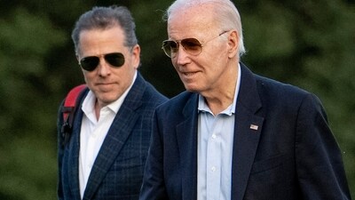 US president Joe Biden, and his son Hunter Biden (AP)