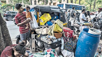 On Friday, many of the evicted families were seen squatting on the footpath, without a roof over their heads and their belongings strewn all over, exposed to the vagaries of the weather. Some families struggled to arrange money for paying deposits so they would secure accommodation elsewhere. (Hindustan Times)