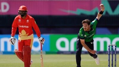 Canada defended a target of 138 in a stunning bowling performance. Ireland seemed to be on top for much of the Canadian innings after they won the toss and chose to bowl first at the Nassau County Stadium in New York. (PTI) Canada defended a target of 138 in a stunning bowling performance. Ireland seemed to be on top for much of the Canadian innings after they won the toss and chose to bowl first at the Nassau County Stadium in New York. (PTI)