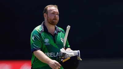 Ireland never got going in their chase. Captain Paul Stirling fell for a single-digit score once again and began the collapse. (PTI) Ireland never got going in their chase. Captain Paul Stirling fell for a single-digit score once again and began the collapse. (PTI)
