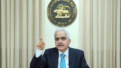 RBI Governor Shaktikanta Das addresses during a press conference regarding the monetary policy decisions, in Mumbai on Friday. (ANI) RBI Governor Shaktikanta Das addresses during a press conference regarding the monetary policy decisions, in Mumbai on Friday. (ANI)