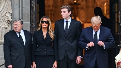 Stressing that his son has been "hurt" by the jury's decision, Trump said: “I think he doesn’t say because he doesn’t want to hurt me." (AFP) Stressing that his son has been "hurt" by the jury's decision, Trump said: “I think he doesn’t say because he doesn’t want to hurt me." (AFP)