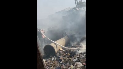 The blaze was controlled within half an hour, said fire officials, adding that no one was injured. (HT photo)