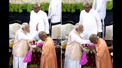 U.P. CM was also present at the event where PM Modi was elected the leader of NDA parliamentary party. (Agency)