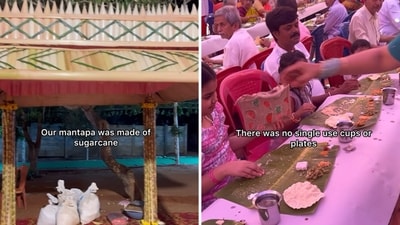 The image shows glimpses of a doctor’s ‘Zero waste wedding’. (Instagram/@herbeshwar) The image shows glimpses of a doctor’s ‘Zero waste wedding’. (Instagram/@herbeshwar)