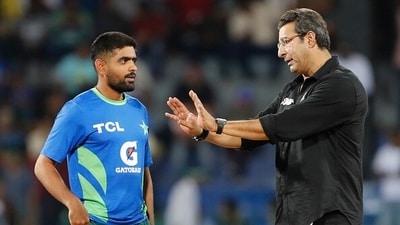 Wasim Akram (R) with Babar Azam (Getty) Wasim Akram (R) with Babar Azam (Getty)