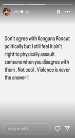 Uorfi Javed condemned the incident in which a CISF constable slapped Kangana Ranaut. Uorfi Javed condemned the incident in which a CISF constable slapped Kangana Ranaut.