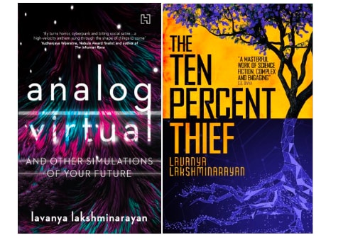 Lakshminarayan’s novel The Ten Percent Thief was published in India as Analog / Virtual: The Other Simulations of Your Future. Lakshminarayan’s novel The Ten Percent Thief was published in India as Analog / Virtual: The Other Simulations of Your Future.