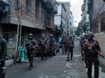 Army personnel patrol an area in Manipur Army personnel patrol an area in Manipur