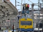 During the 63-hour mega block from May 31 to June 2, the railways made a switch to a modern signalling system called electronic interlocking (EI) from the earlier route relay interlocking (RRI) at CSMT. (Photo by Raju Shinde/HT Photo) During the 63-hour mega block from May 31 to June 2, the railways made a switch to a modern signalling system called electronic interlocking (EI) from the earlier route relay interlocking (RRI) at CSMT. (Photo by Raju Shinde/HT Photo)