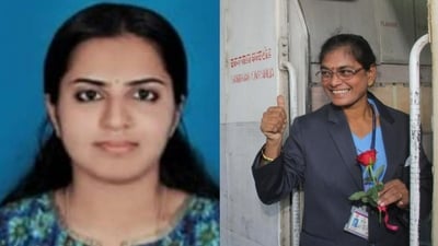 Vande Bharat loco pilot Aishwarya S Menon (L) and Asia's first female loco pilot Surekha Yadav Vande Bharat loco pilot Aishwarya S Menon (L) and Asia's first female loco pilot Surekha Yadav