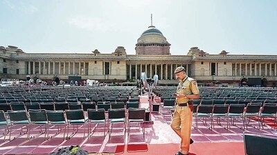 Preparations underway at Rashtrapati Bhavan. (Raj K Raj/HT Photo)