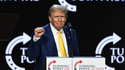 Former US President and 2024 Republican presidential candidate Donald Trump gestures during a town hall event at Dream City Church in Phoenix, Arizona, on June 6, 2024. (Photo by Jim WATSON / AFP) (AFP) Former US President and 2024 Republican presidential candidate Donald Trump gestures during a town hall event at Dream City Church in Phoenix, Arizona, on June 6, 2024. (Photo by Jim WATSON / AFP) (AFP)
