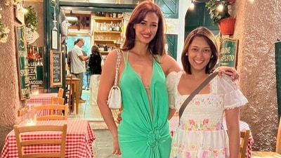 Disha Patani posed with a friend during a party in Italy. Between May 28 and June 1, the Ambani family's 800 guests were treated to a series of parties and events aboard the luxury cruise liner during a picturesque journey from Italy to the south of France, spanning 4,380 kilometres. Disha Patani posed with a friend during a party in Italy. Between May 28 and June 1, the Ambani family's 800 guests were treated to a series of parties and events aboard the luxury cruise liner during a picturesque journey from Italy to the south of France, spanning 4,380 kilometres.
