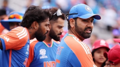 Rohit Sharma of India looks on during the ICC Men's T20 Cricket World Cup West Indies & USA 2024 (Getty Images via AFP) Rohit Sharma of India looks on during the ICC Men's T20 Cricket World Cup West Indies & USA 2024 (Getty Images via AFP)