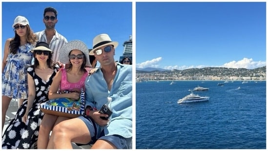 Alia Bhatt, Ranbir Kapoor with Karisma Kapoor, Armaan Jain and Anissa Malhotra during the Europe cruise.