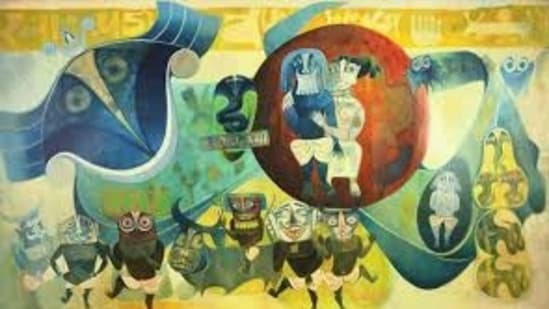 "Madras Modern: Regionalism and Identity" showcases works by key artists, highlighting the movement's deep roots in local folklore, mythology, architecture, and history. (PTI photo)