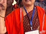 Koderma, Jun 4 (ANI): Bharatiya Janata Party (BJP) candidate Annapurna Devi shows a victory sign as she celebrates her win from the Koderma seat in the Lok Sabha elections, in Koderma on Tuesday. (ANI Photo) 