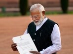 Indian Prime Minister Narendra Modi displays a letter from the President of India, Draupadi Murmu, inviting him to form the next central government, outside the Rashtrapati Bhavan in New Delhi on June 7, 2024. Indian Prime Minister Narendra Modi displays a letter from the President of India, Draupadi Murmu, inviting him to form the next central government, outside the Rashtrapati Bhavan in New Delhi on June 7, 2024.