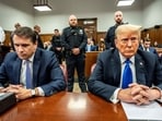 Former President Donald Trump at the  Manhattan Criminal Court room Talking to the pool and in courtroom at trial in  NYC  May 30  2024. Mark Peterson/Pool via REUTERS