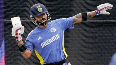 Virat Kohli tunes up for India vs Pakistan blockbuster. (ANI)
