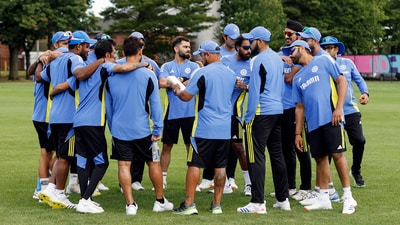 India's captain Rohit Sharma, Virat Kohli and teammates during a practice session ahead of ICC T20 World Cup match against Pakistan, in New York (Surjeet Yadav) India's captain Rohit Sharma, Virat Kohli and teammates during a practice session ahead of ICC T20 World Cup match against Pakistan, in New York (Surjeet Yadav)