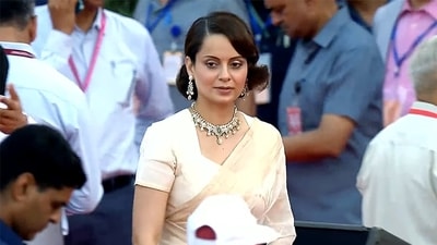 Newly elected BJP MP Kangana Ranaut attends the oath-taking ceremony at Rashtrapati Bhavan in New Delhi. (ANI) Newly elected BJP MP Kangana Ranaut attends the oath-taking ceremony at Rashtrapati Bhavan in New Delhi. (ANI)