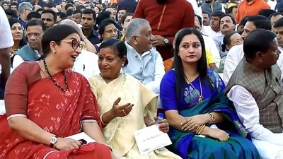 BJP leader Smriti Irani and other attendees arrive at Rashtrapati Bhavan to witness PM-designate Narendra Modi's oath ceremony. (ANI) BJP leader Smriti Irani and other attendees arrive at Rashtrapati Bhavan to witness PM-designate Narendra Modi's oath ceremony. (ANI)