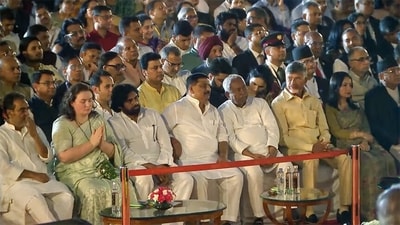 Telugu Desam Party (TDP) Chief N Chandrababu Naidu, Jana Sena Party Chief Pawan Kalyan, and Bihar Chief Minister Nitish Kumar are among the attendees at PM Narendra Modi's swearing-in ceremony on Sunday. (ANI) Telugu Desam Party (TDP) Chief N Chandrababu Naidu, Jana Sena Party Chief Pawan Kalyan, and Bihar Chief Minister Nitish Kumar are among the attendees at PM Narendra Modi's swearing-in ceremony on Sunday. (ANI)