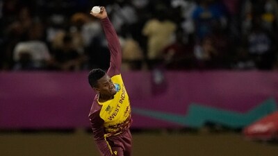 Akeal Hosein claimed a fifer against Uganda. (PTI) Akeal Hosein claimed a fifer against Uganda. (PTI)