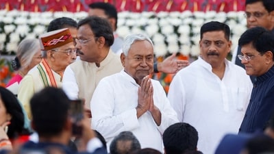 Bihar Chief Minister and Janata Dal (United) Chief Nitish Kumar attended Prime Minister Narendra Modi's swearing-in ceremony at Rashtrapati Bhavan. (Reuters)