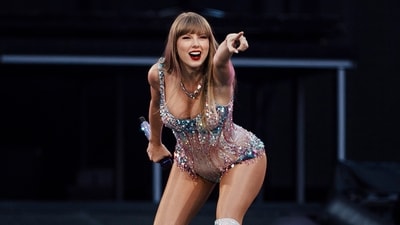American singer and songwriter Taylor Swift performs on stage as part of her Eras Tour in Lisbon on May 24, 2024. (Photo by ANDRE DIAS NOBRE / AFP) (AFP) American singer and songwriter Taylor Swift performs on stage as part of her Eras Tour in Lisbon on May 24, 2024. (Photo by ANDRE DIAS NOBRE / AFP) (AFP)