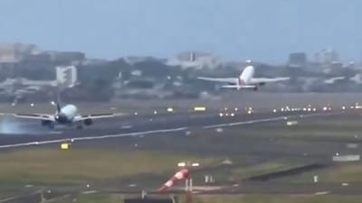 As per the video being widely shared on social media, both the planes are seen on the same runway. (X/ @Deepak Sharma) As per the video being widely shared on social media, both the planes are seen on the same runway. (X/ @Deepak Sharma)