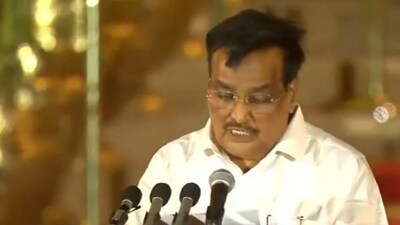BJP leader Chandrakant Raghunath Patil took the oath as a Union Cabinet Minister on Sunday at Rashtrapati Bhavan. He is a three-time MP from Gujarat's Navsari. (ANI) BJP leader Chandrakant Raghunath Patil took the oath as a Union Cabinet Minister on Sunday at Rashtrapati Bhavan. He is a three-time MP from Gujarat's Navsari. (ANI)