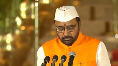Shiv Sena leader Prataprao Ganpatrao Jadhav took oath as a Union Minister of State in the Prime Minister Narendra Modi-led NDA government on Sunday at Rashtrapati Bhavan. (ANI) Shiv Sena leader Prataprao Ganpatrao Jadhav took oath as a Union Minister of State in the Prime Minister Narendra Modi-led NDA government on Sunday at Rashtrapati Bhavan. (ANI)