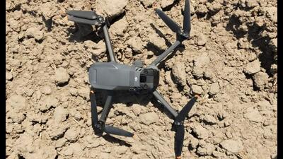 The drone that has been seized in CB Chand village near the border area in Tarn Taran district.