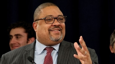 FILE PHOTO: Manhattan District Attorney Alvin Bragg speaks after the guilty verdict in former U.S. President Donald Trump's criminal trial over charges that he falsified business records to conceal money paid to silence porn star Stormy Daniels in 2016, at a press conference in New York, U.S., May 30, 2024.  REUTERS/Brendan McDermid/File Photo (REUTERS)