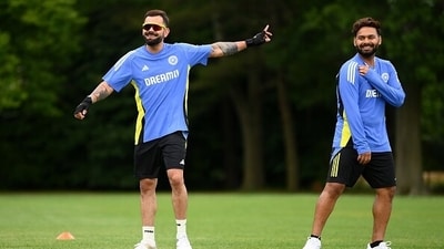 Virat Kohli and Rishabh Pant during India's training session. (Getty) Virat Kohli and Rishabh Pant during India's training session. (Getty)