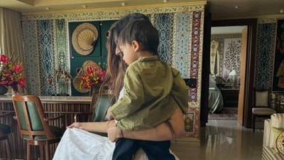Sonam Kapoor keeps sharing inside pictures from her Mumbai home which is filled with exquisite paintings and lots of Indian decor. She posted this photo with her son Vayu in May on Instagram and wrote, "Sunday Funday dancing with my cub..." Sonam Kapoor keeps sharing inside pictures from her Mumbai home which is filled with exquisite paintings and lots of Indian decor. She posted this photo with her son Vayu in May on Instagram and wrote, "Sunday Funday dancing with my cub..."