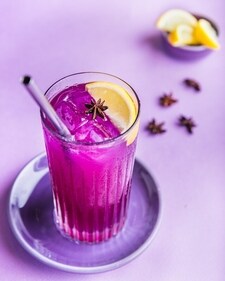 Butterfly pea iced tea at Nara Thai, Mumbai Butterfly pea iced tea at Nara Thai, Mumbai