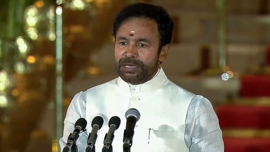 BJP leader G Kishan Reddy took oath as Cabinet Minister in the Narendra Modi-led NDA government at Rashtrapati Bhavan in New Delhi on Sunday.&nbsp;(ANI)