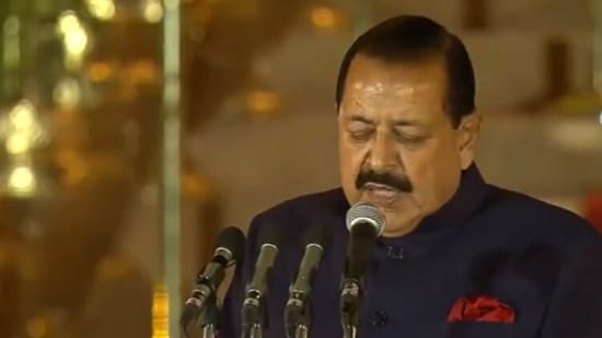 BJP leader Jitendra Singh took oath as a Union Cabinet Minister in the Prime Minister Narendra Modi-led NDA government on Sunday.(ANI)