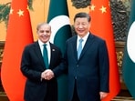 In this photo released by Xinhua News Agency, Chinese President Xi Jinping meets with Pakistani Prime Minister Shehbaz Sharif at the Great Hall of the People in Beijing, Friday, June 7, 2024. Beijing is willing to work with Islamabad to build an upgraded version of an economic corridor linking the two countries, China's leader Xi Jinping told the visiting Pakistani Prime Minister Shehbaz Sharif Friday.AP/PTI(AP06_07_2024_000444B)