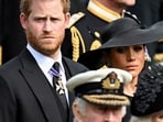  Britain's Meghan, Duchess of Sussex, cries as she, Prince Harry, Duke of Sussex, Queen Camilla and King Charles attend the state funeral and burial of Britain's Queen Elizabeth, in London, Britain, September 19, 2022.      