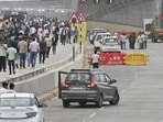 Mumbai, India - June 9, 2024:Dharamveer, Swarajyarakshak Chhatrapati Sambhaji Maharaj Second Tunnel under Mumbai Coastal Road (South) will be open from tomorrow by C M Eknath Shinde after inspection by CM and various dignitaries, at Marine Drives, in Mumbai, India, on Sunday, June 9, 2024. (Photo by Anshuman Poyrekar/ Hindustan Times) (Hindustan Times)