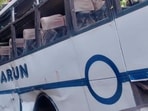 The bus veered off into a deep gorge after gunshots near the Teryath village of the Poni area on Sunday.