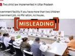 Screenshot of social media post claiming that two-child policy has been implemented in Uttar Pradesh. (Source: X/Screenshot)