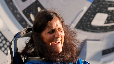 NASA astronaut Sunita Williams laughs with relatives as she leaves the Operations and Checkout building before heading to Space Launch Complex 41 to board the Boeing's Starliner capsule atop an Atlas V rocket for a mission to the International Space Station at the Cape Canaveral Space Force Station, Monday, May 6, 2024, in Cape Canaveral, Fla. AP/PTI(AP05_07_2024_000131B) (AP) NASA astronaut Sunita Williams laughs with relatives as she leaves the Operations and Checkout building before heading to Space Launch Complex 41 to board the Boeing's Starliner capsule atop an Atlas V rocket for a mission to the International Space Station at the Cape Canaveral Space Force Station, Monday, May 6, 2024, in Cape Canaveral, Fla. AP/PTI(AP05_07_2024_000131B) (AP)